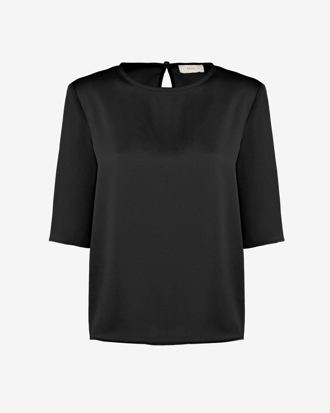 Blusa essenziale con scollo tondo