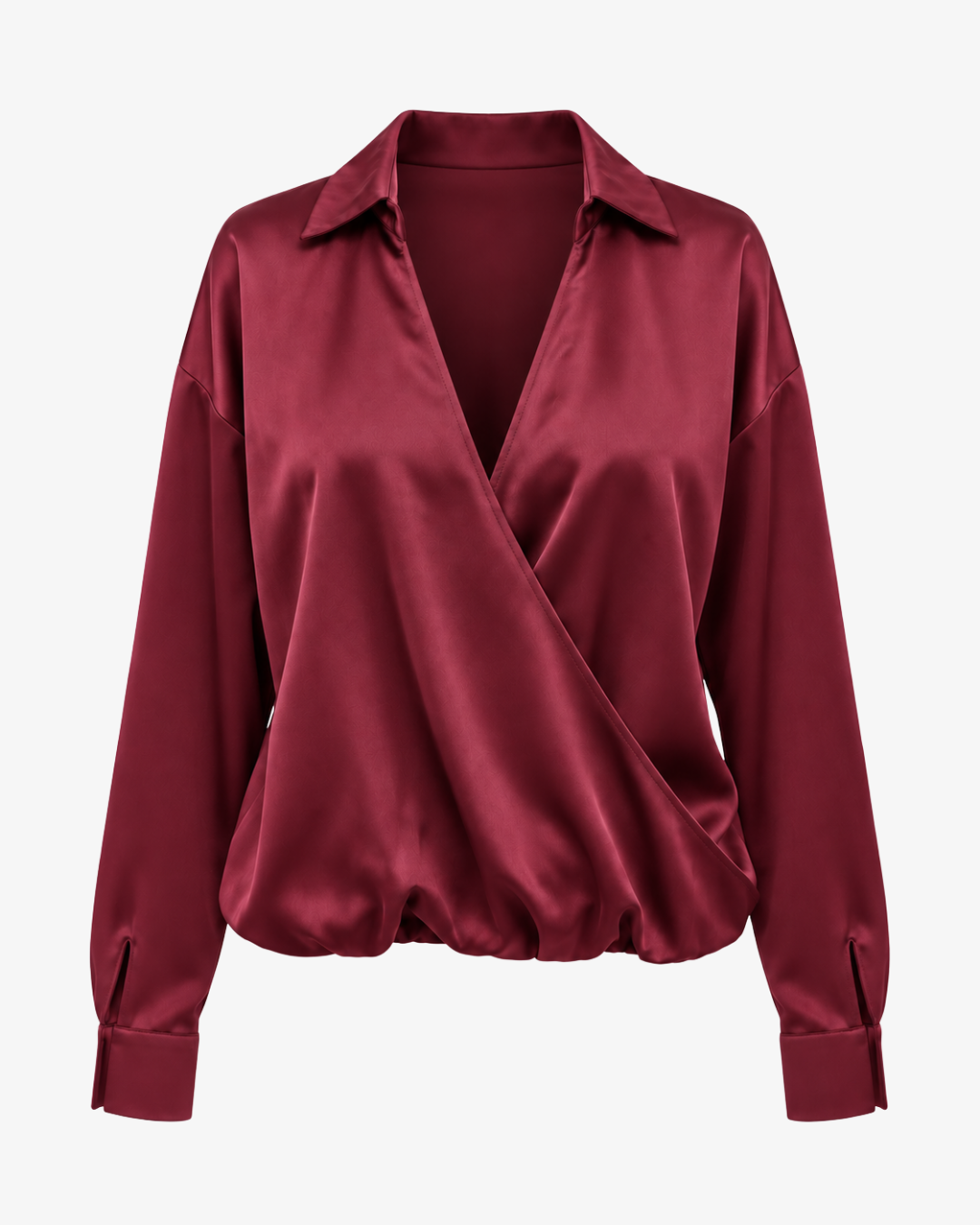 Blusa incrociata in satin