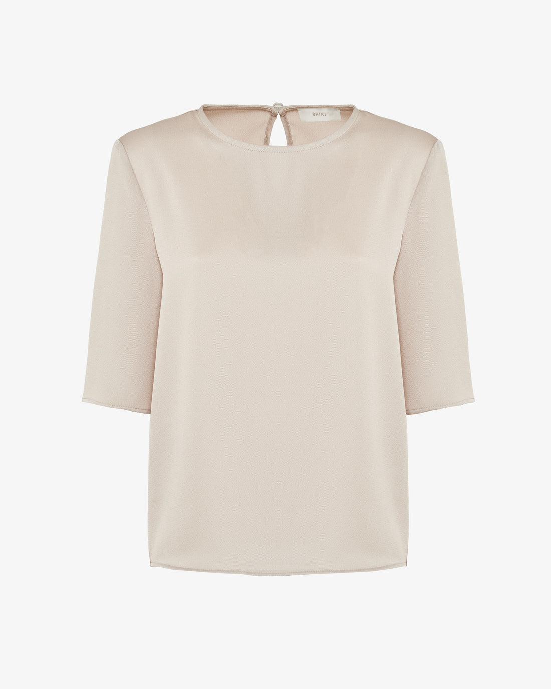 Blusa essenziale con scollo tondo