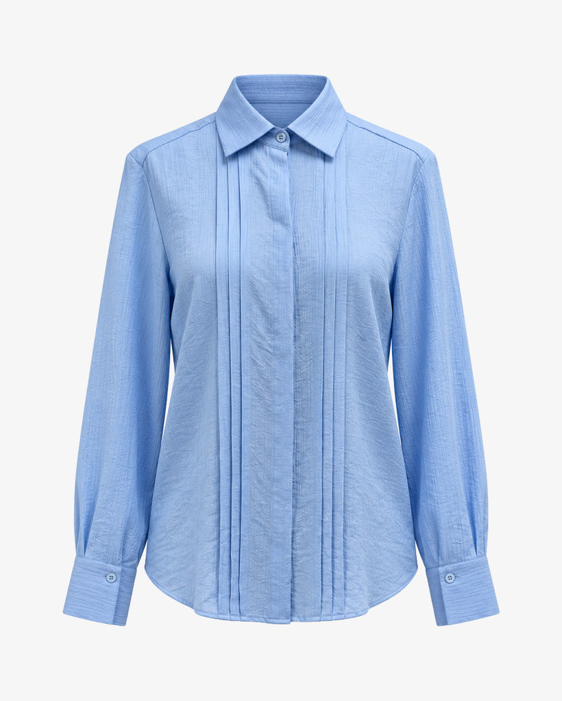 Camicia con plissettatura a maniche lunghe