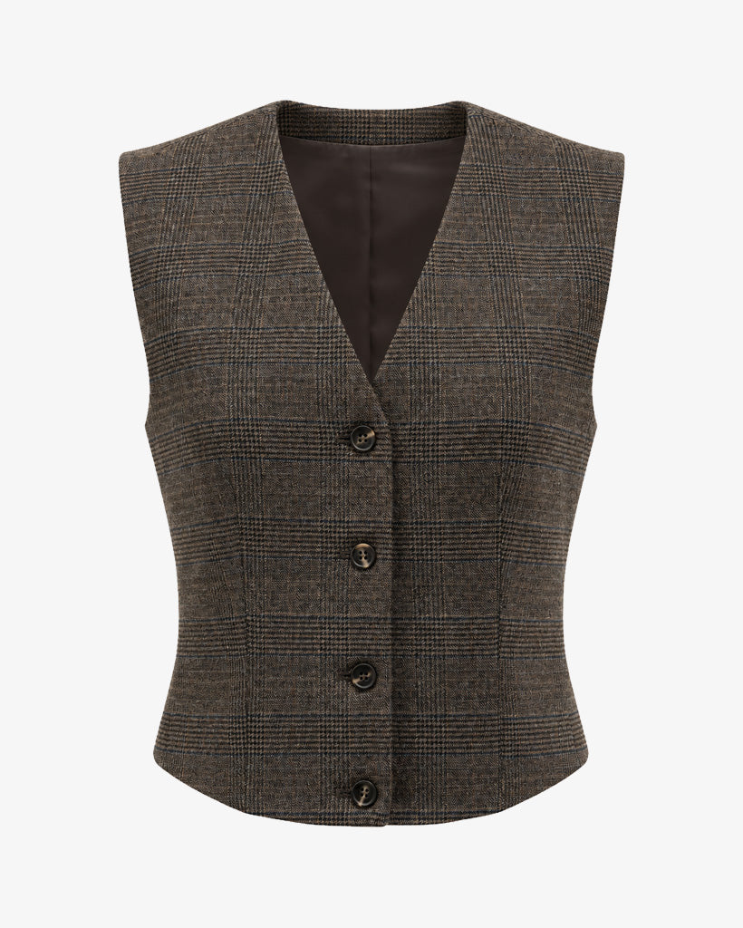 Gilet monopetto scollo a V