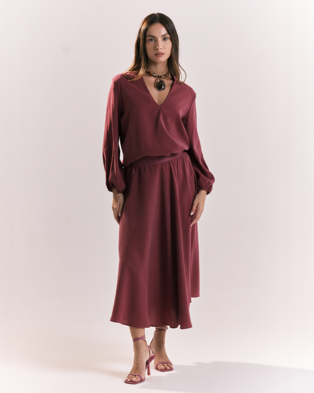 Blusa Scollo V Fluida