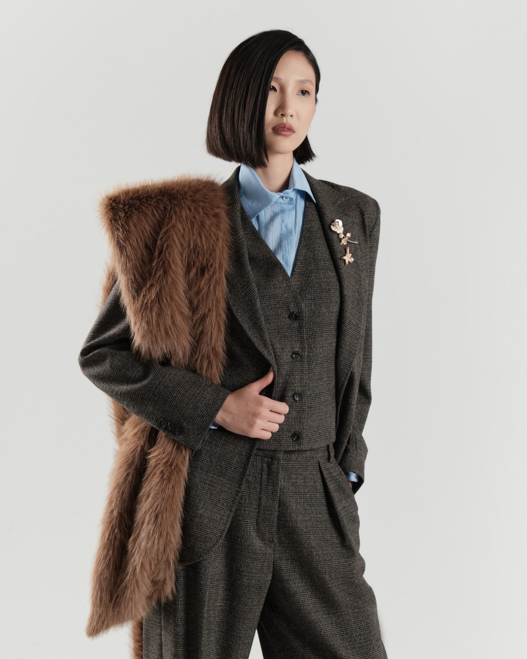Gilet monopetto scollo a V
