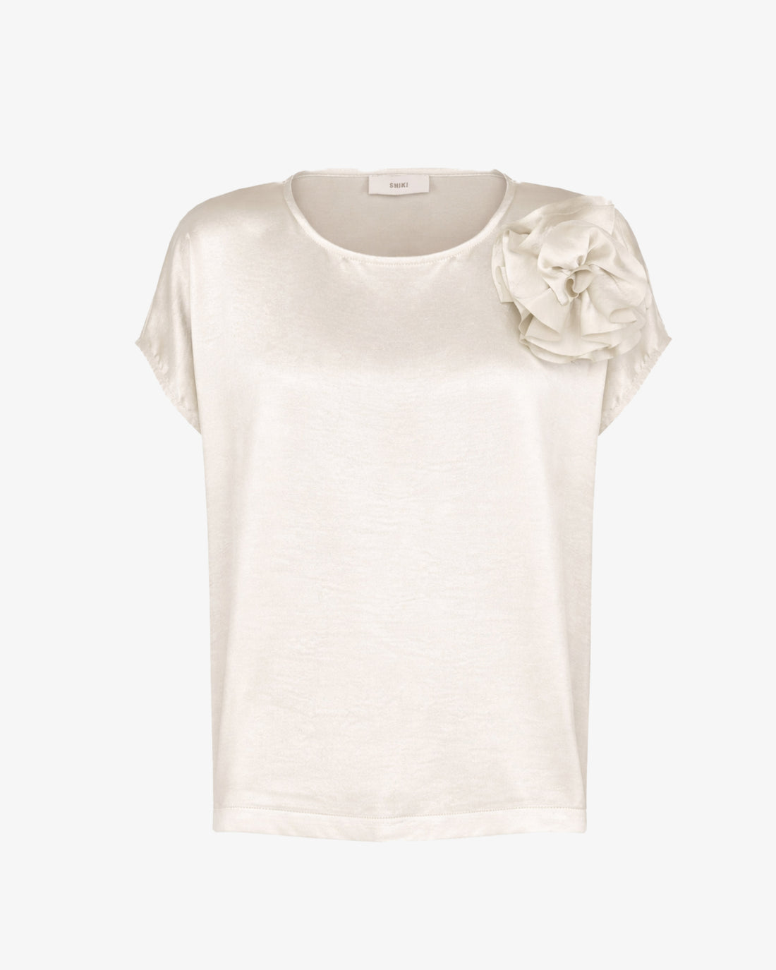 T-shirt con maxi applicazione sulla spalla