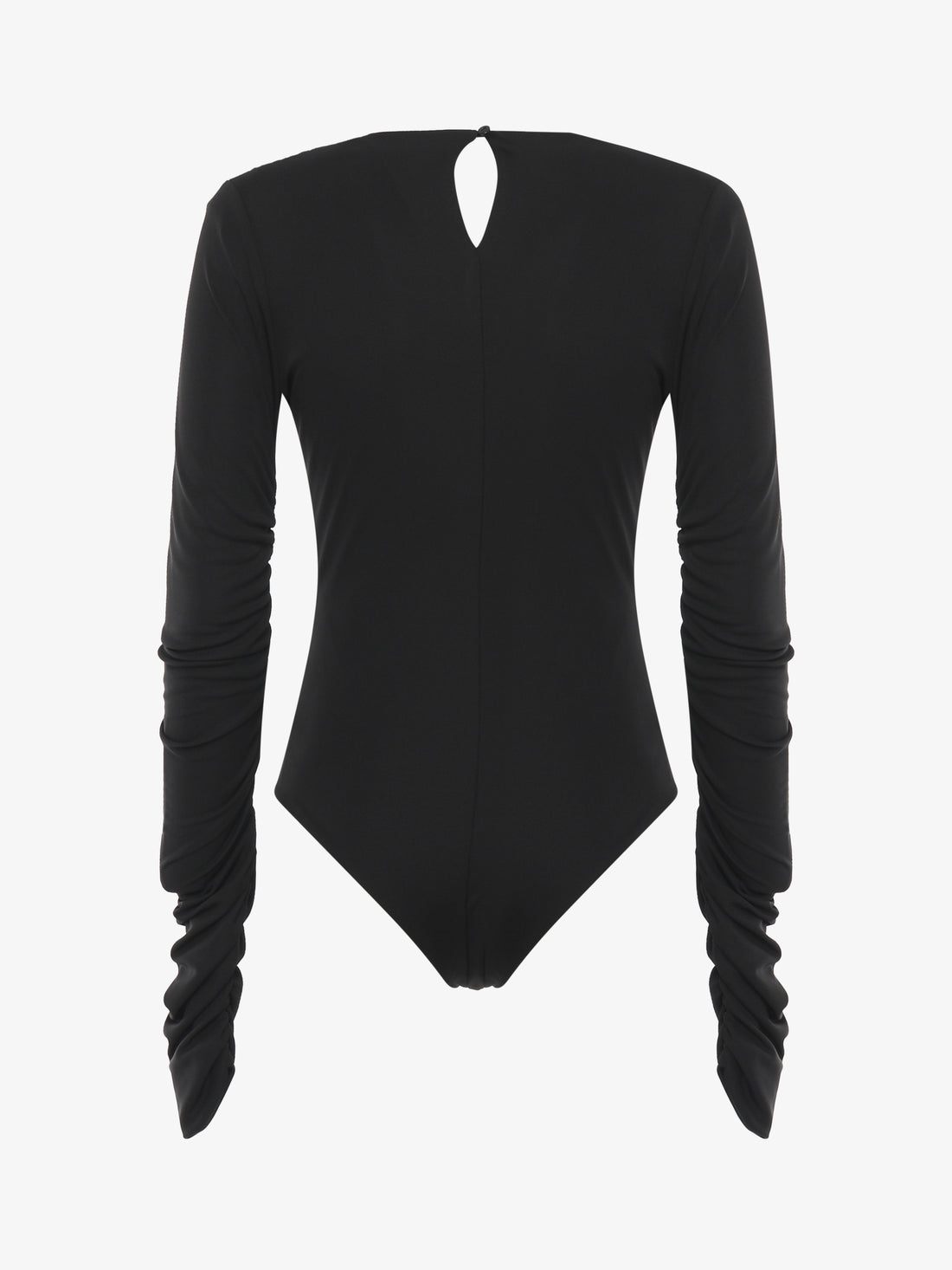 Body accollato maniche lunghe in jersey con spalline