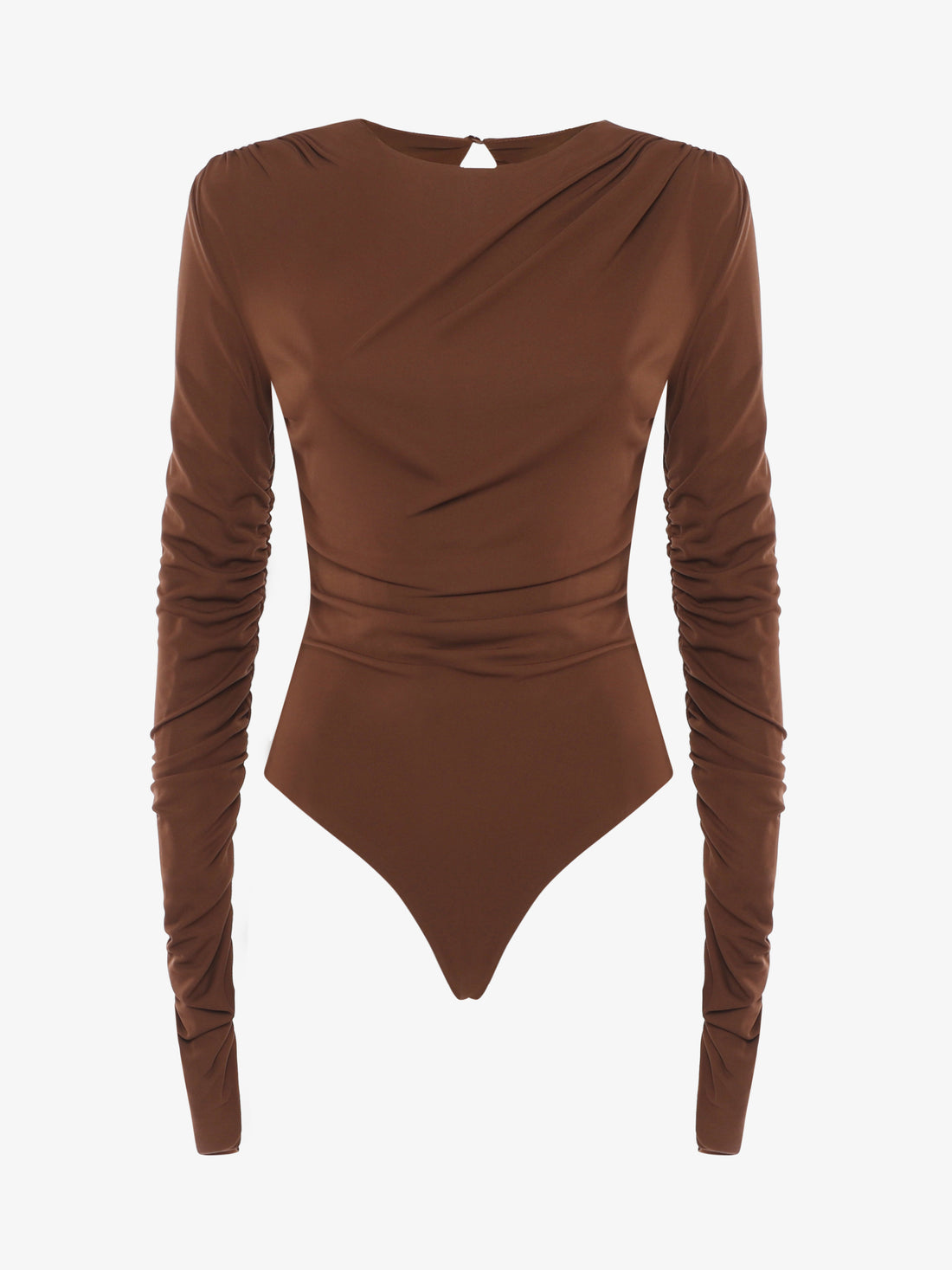Body accollato maniche lunghe in jersey con spalline