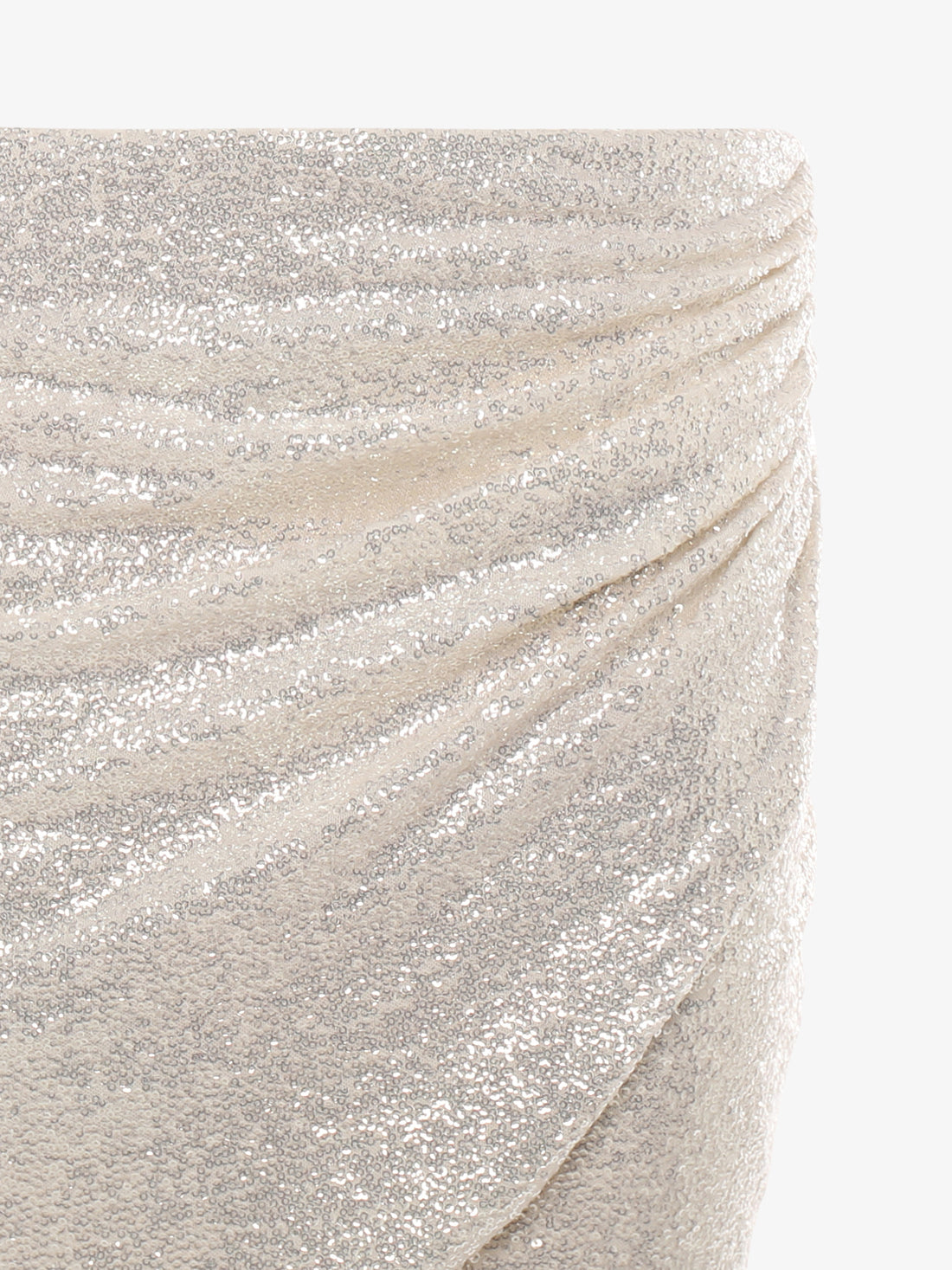 Gonna mini drappeggiata in paillettes