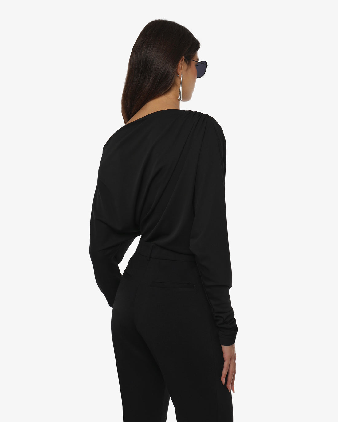 Top con scollattura asimmetrica in jersey