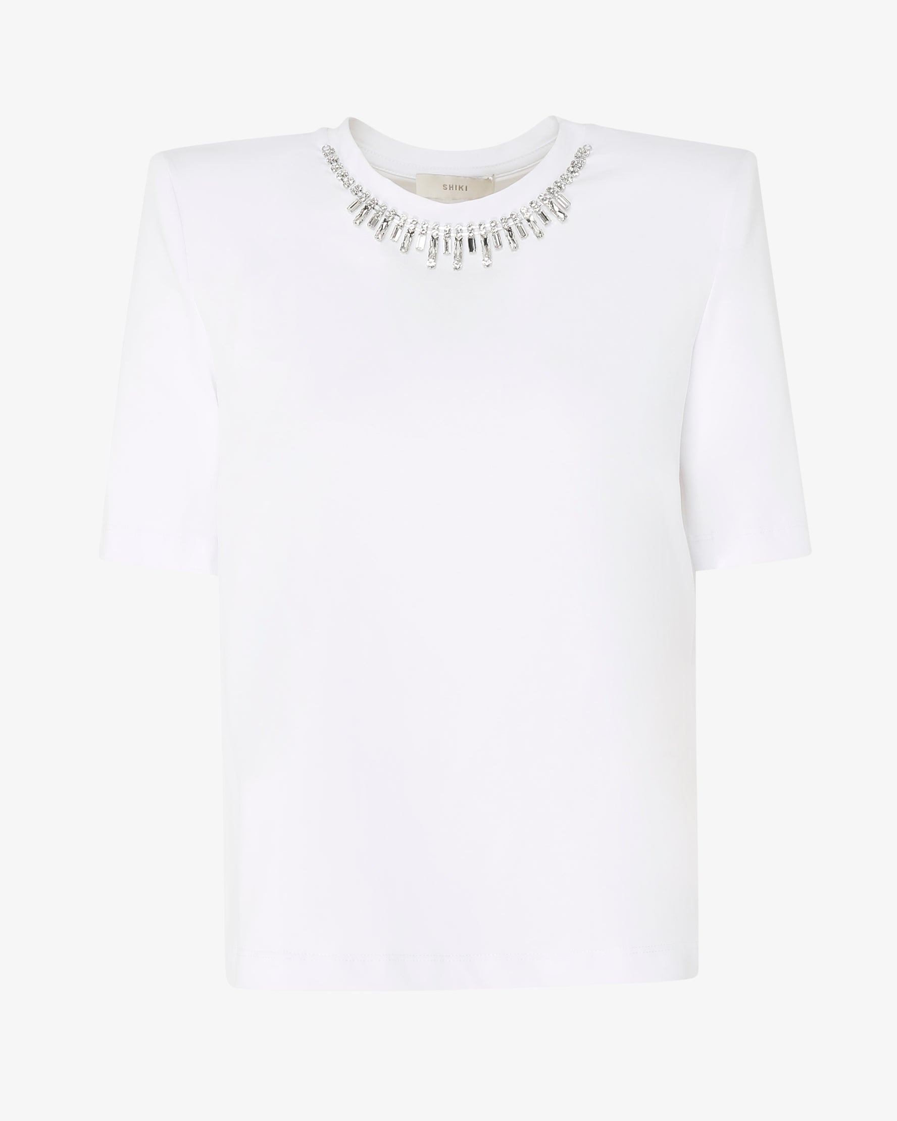 T-shirt in cotone con applicazione gioiello