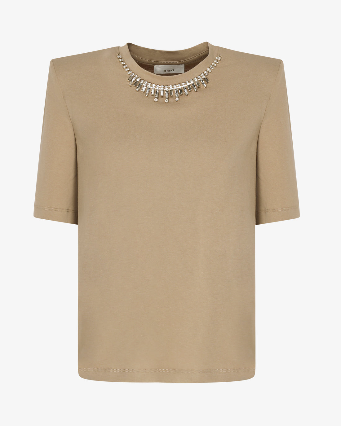T-shirt in cotone con applicazione gioiello