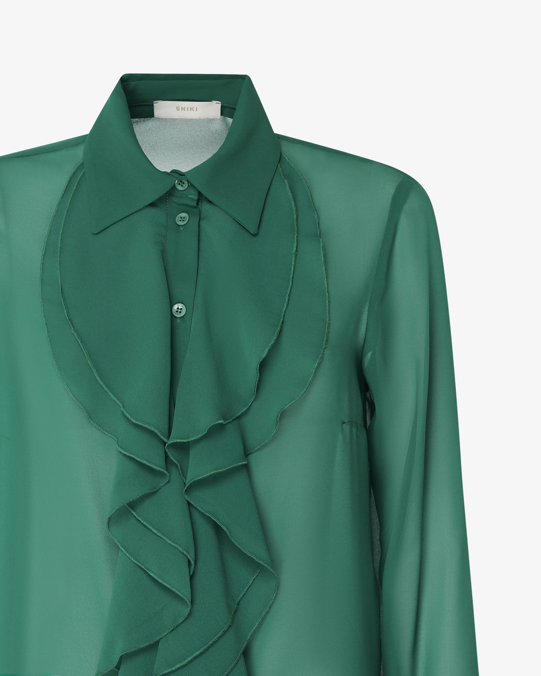 Camicia con rouches in georgette