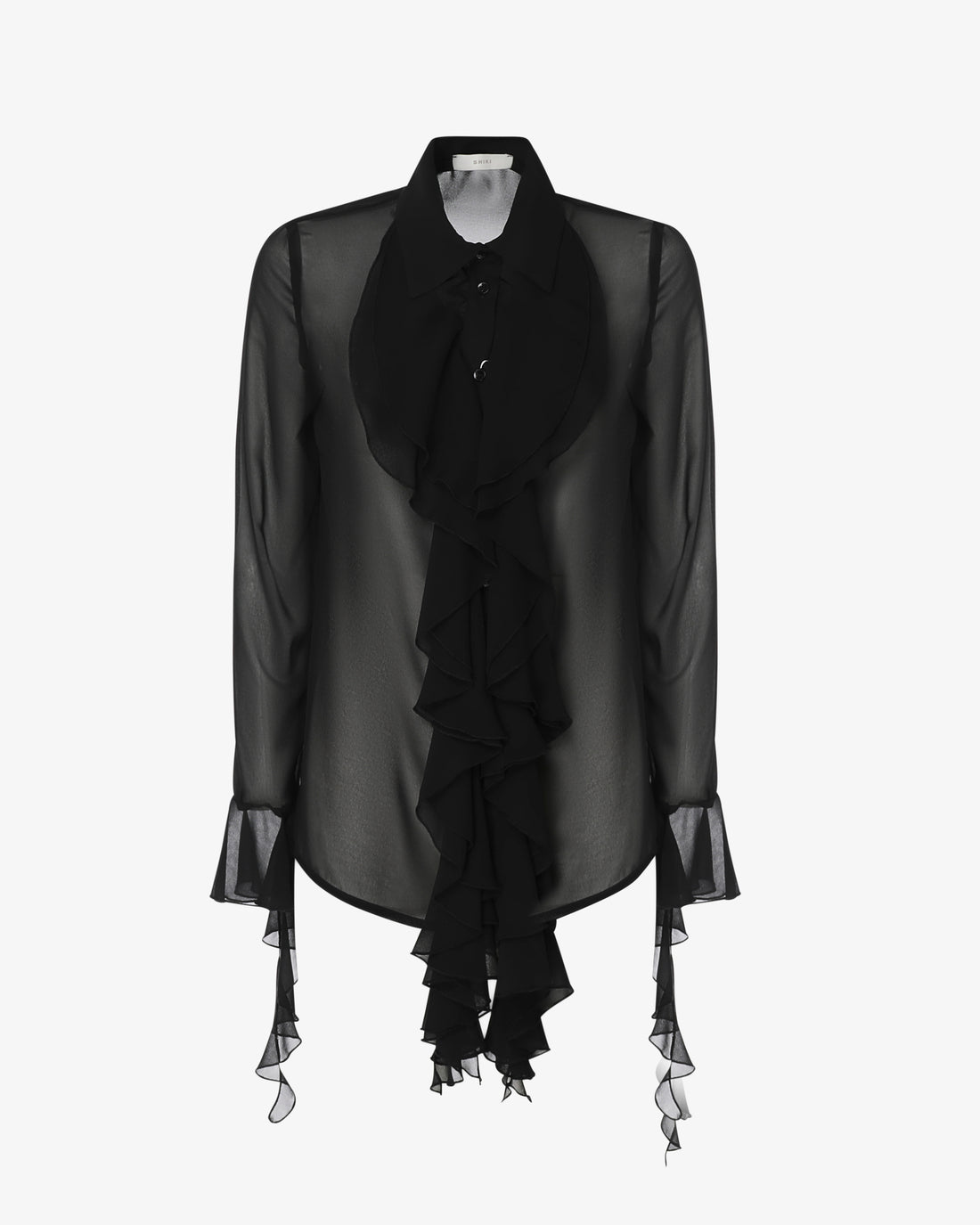 Camicia con rouches in georgette