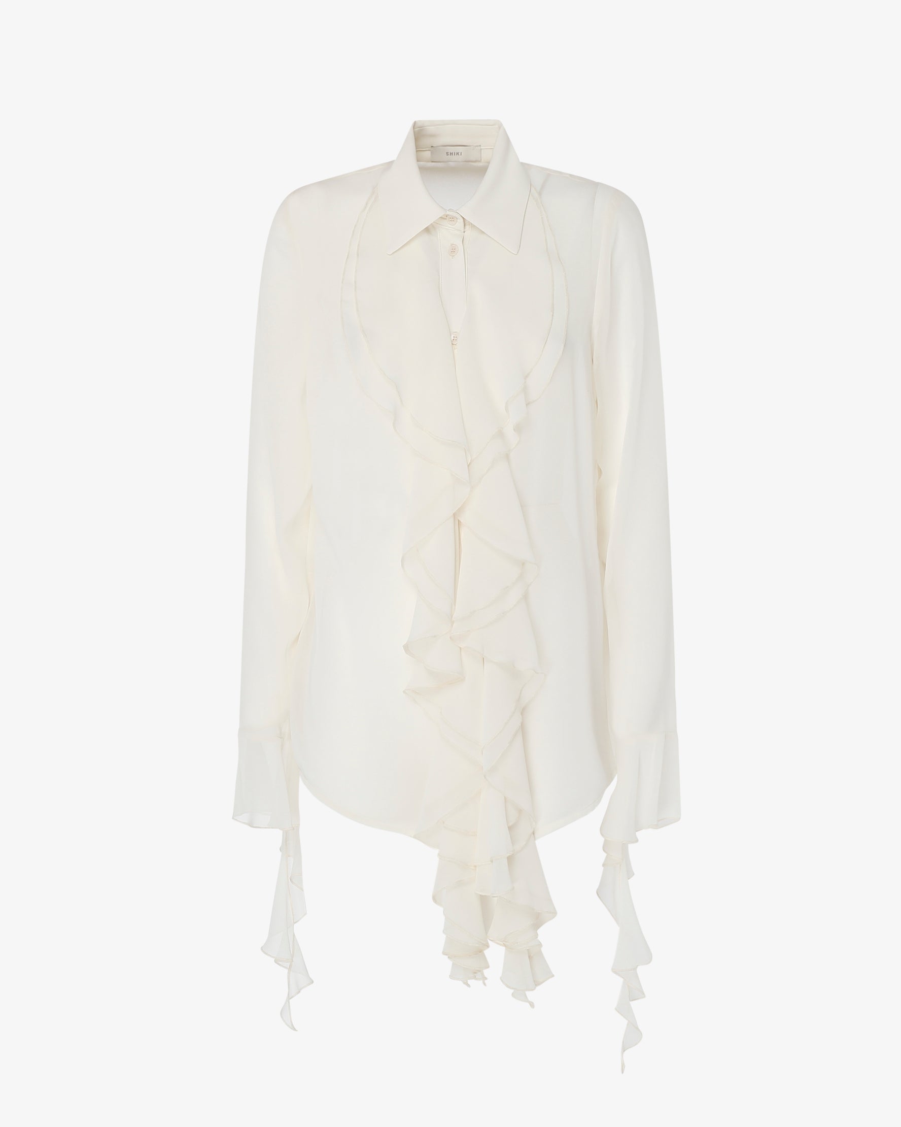 Camicia con rouches in georgette