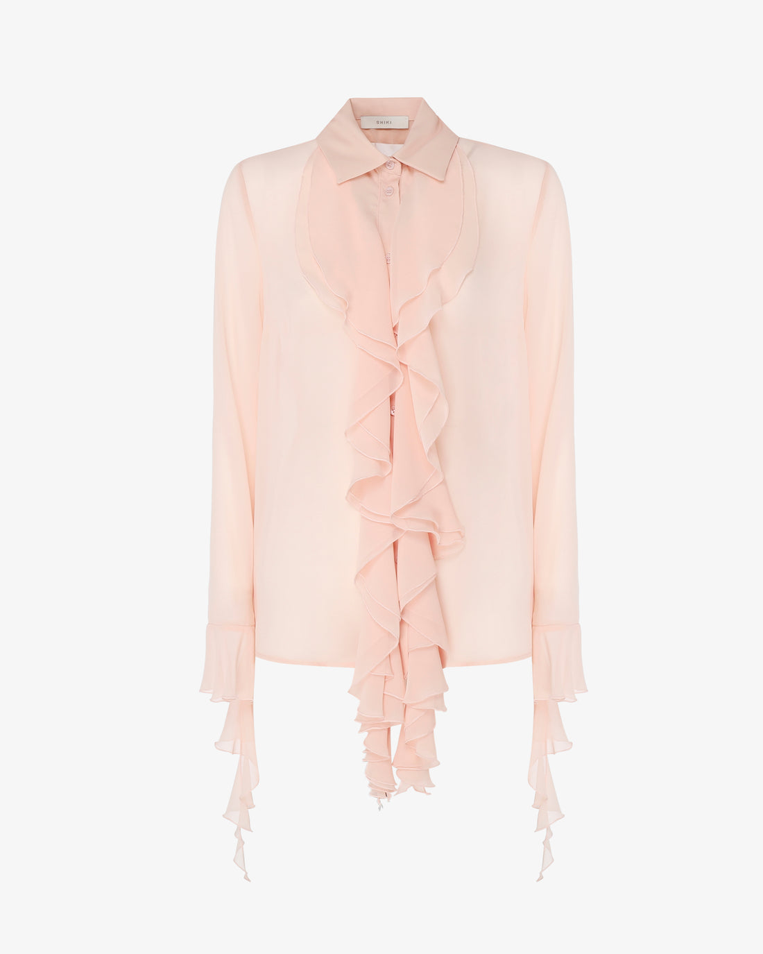 Camicia con rouches in georgette