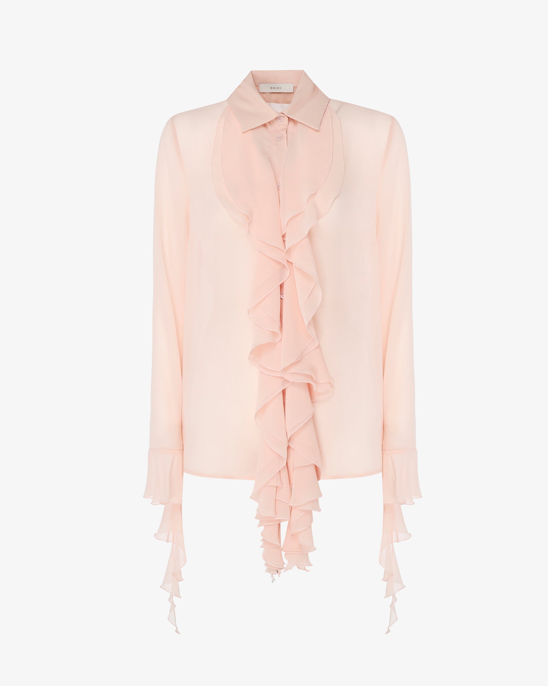 Camicia con rouches in georgette