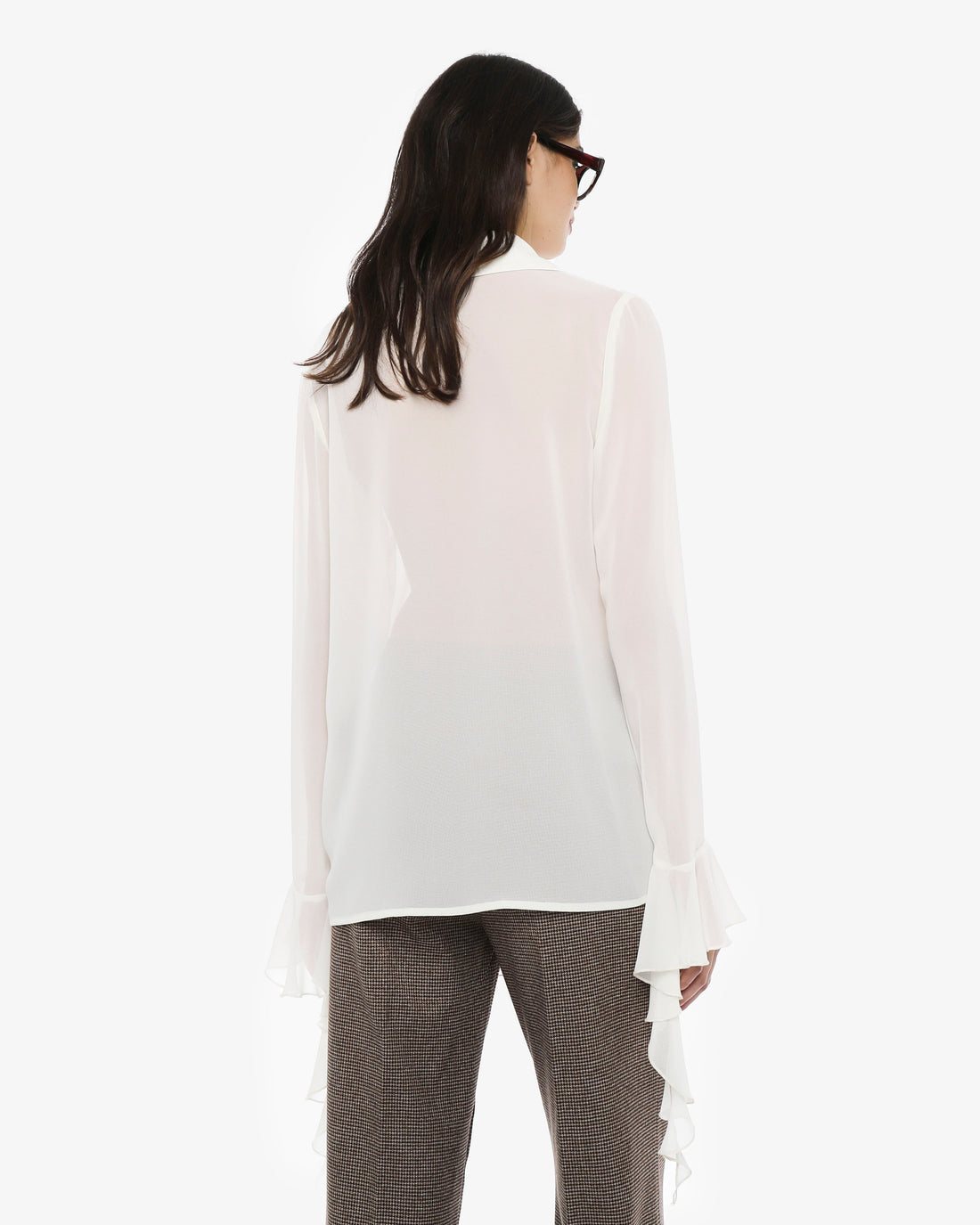 Camicia con rouches in georgette