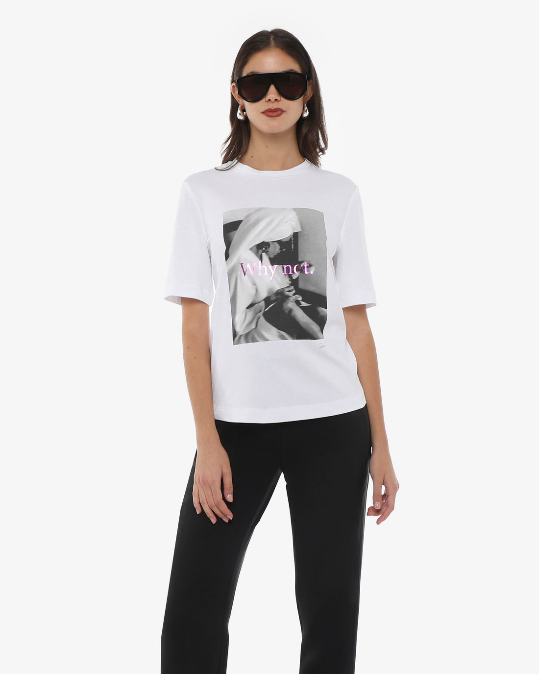 T-shirt con stampa in cotone con stampa