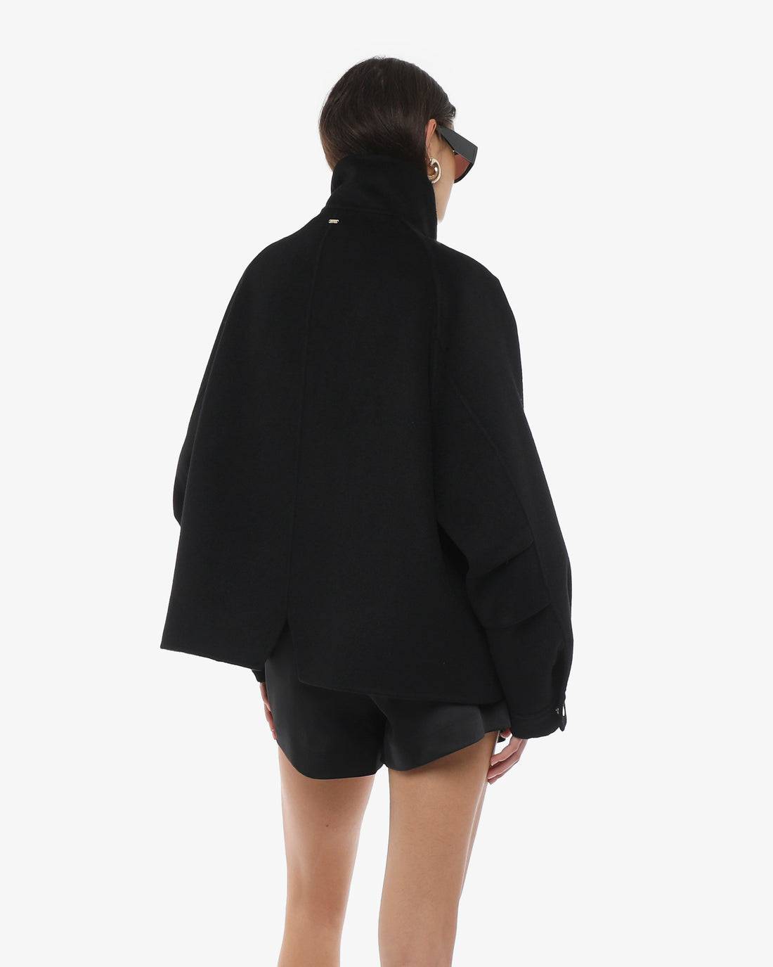 Giacca in panno con zip e tasconi