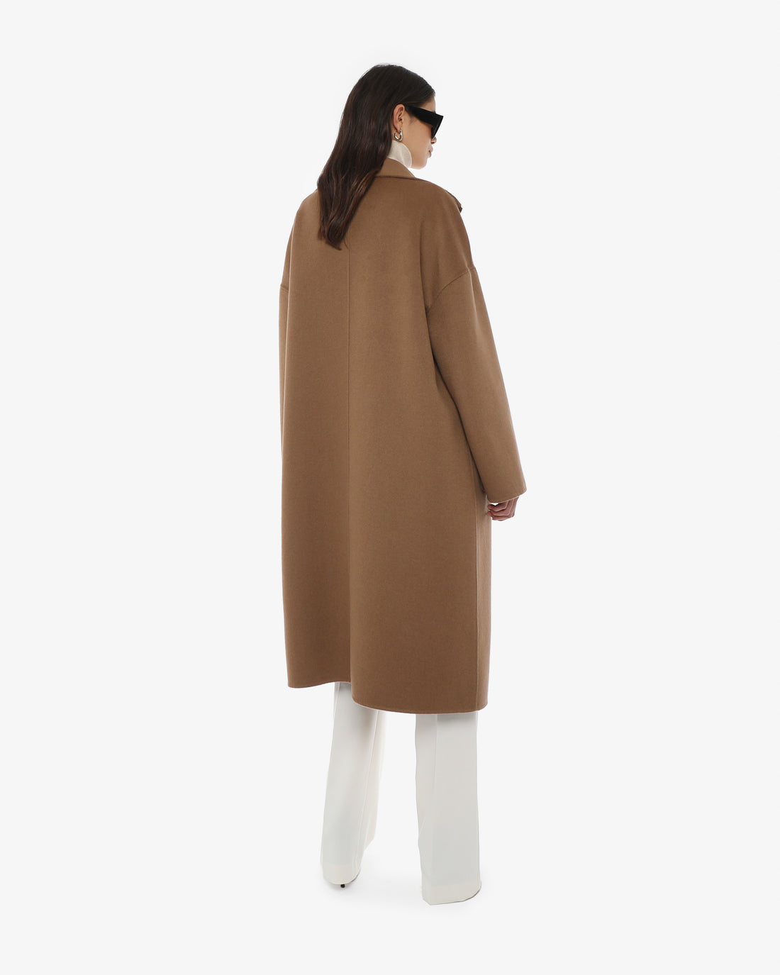 Cappotto di panno con collo alto e zip