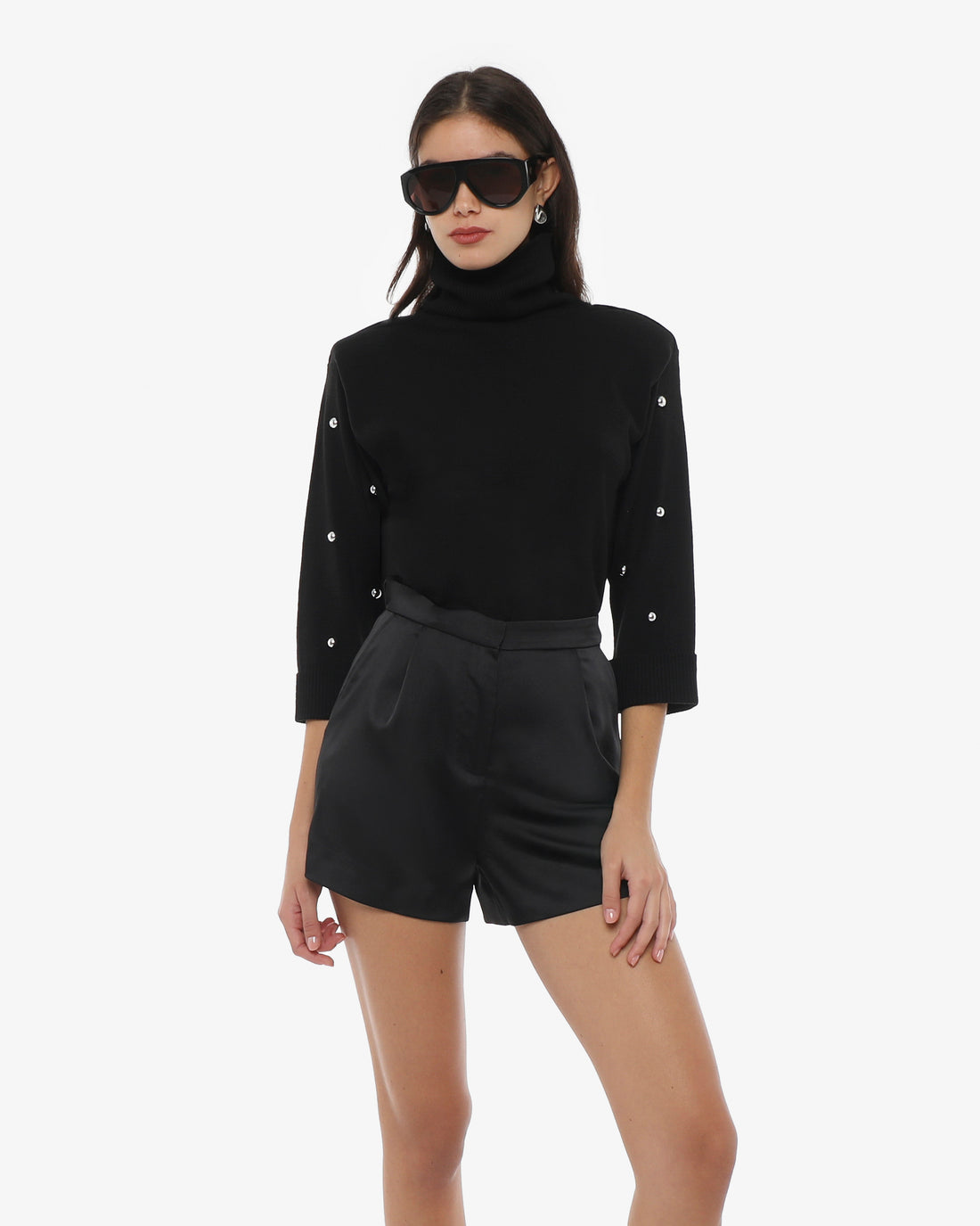 Maglia con collo alto e manica corta