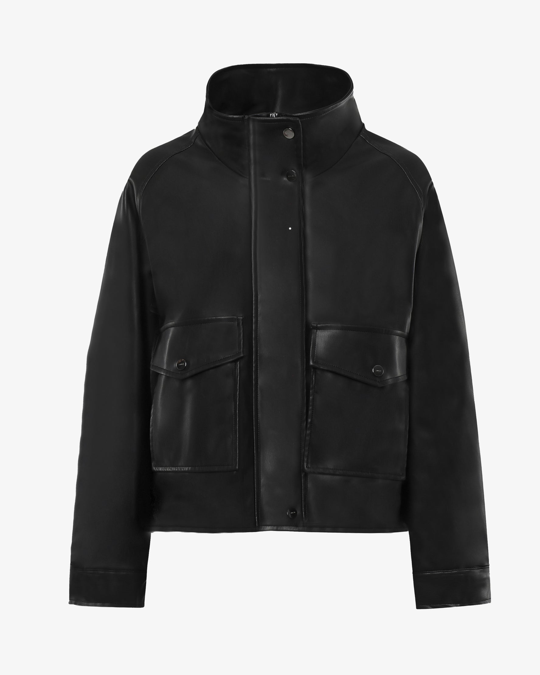 Giacca in ecopelle con zip e tasconi