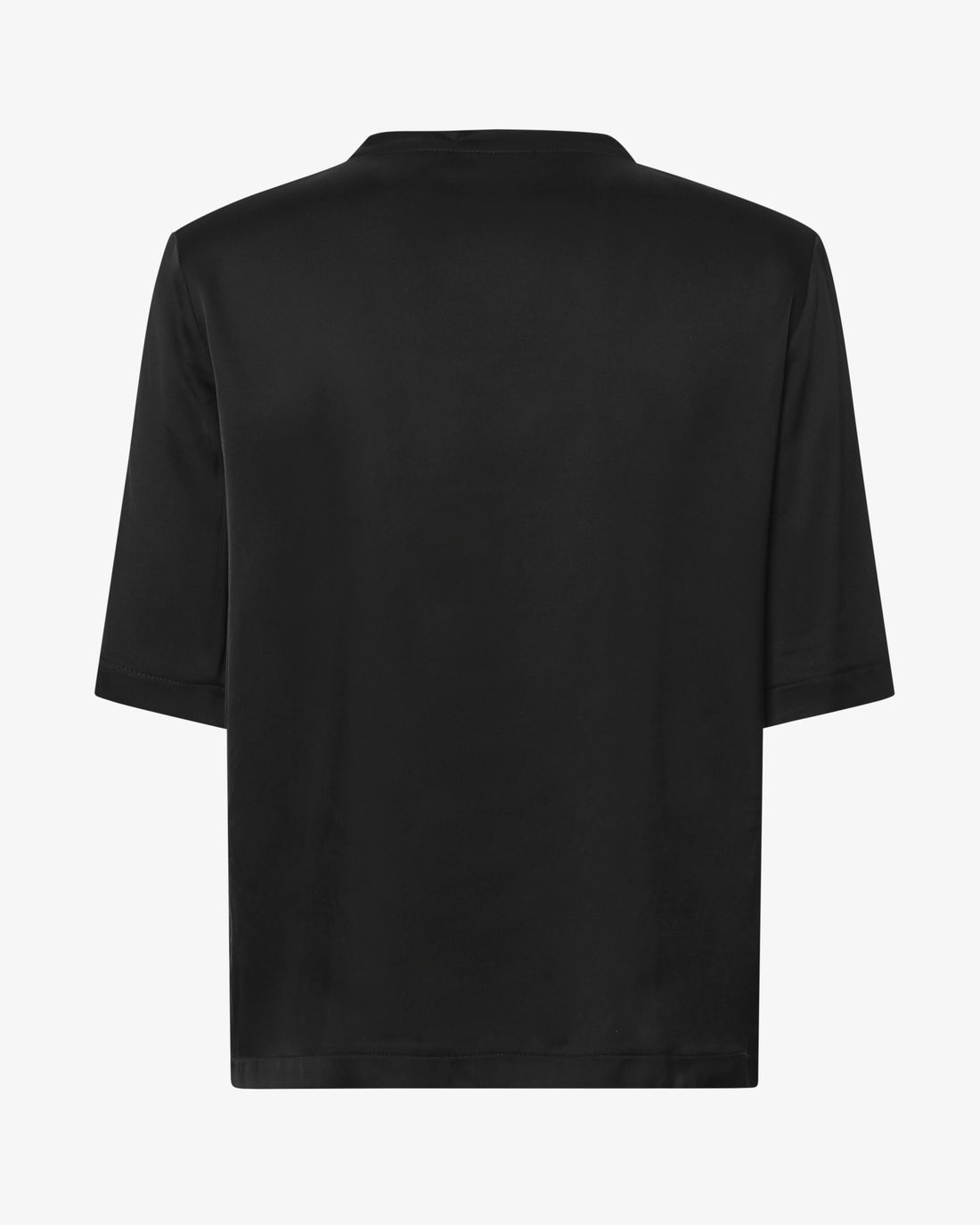 T-shirt in satin con applicazione gioiello