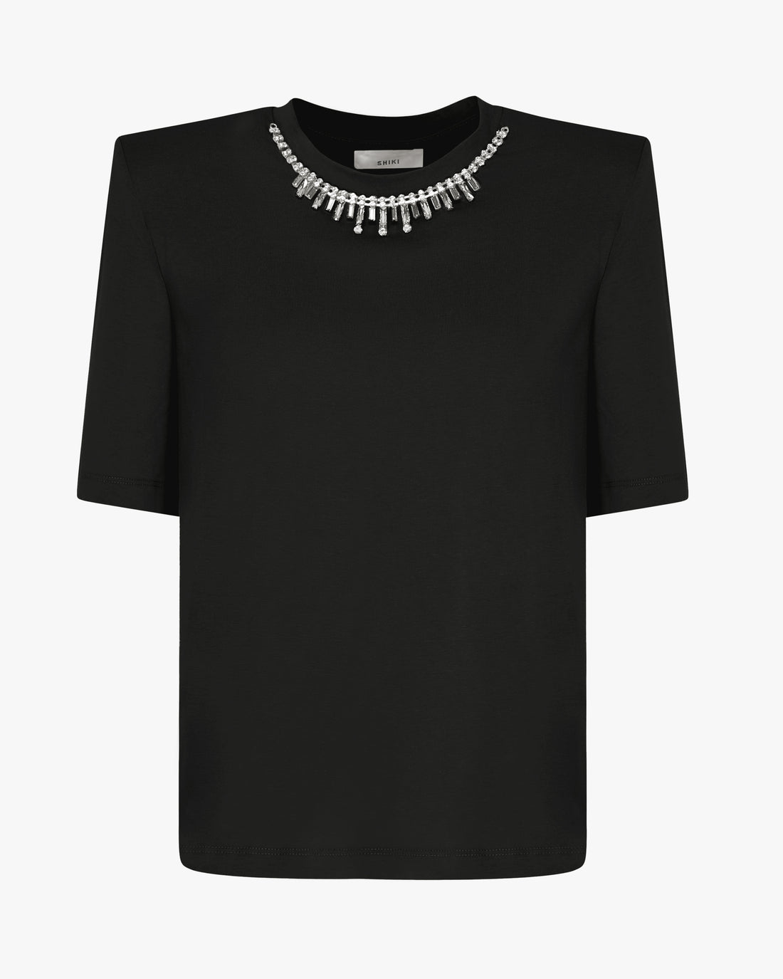 T-shirt in cotone con applicazione gioiello