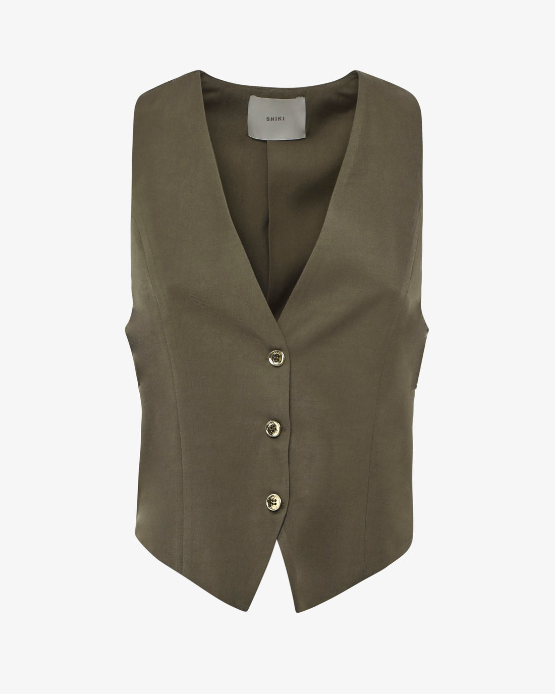 Gilet monopetto in viscosa con bottoni