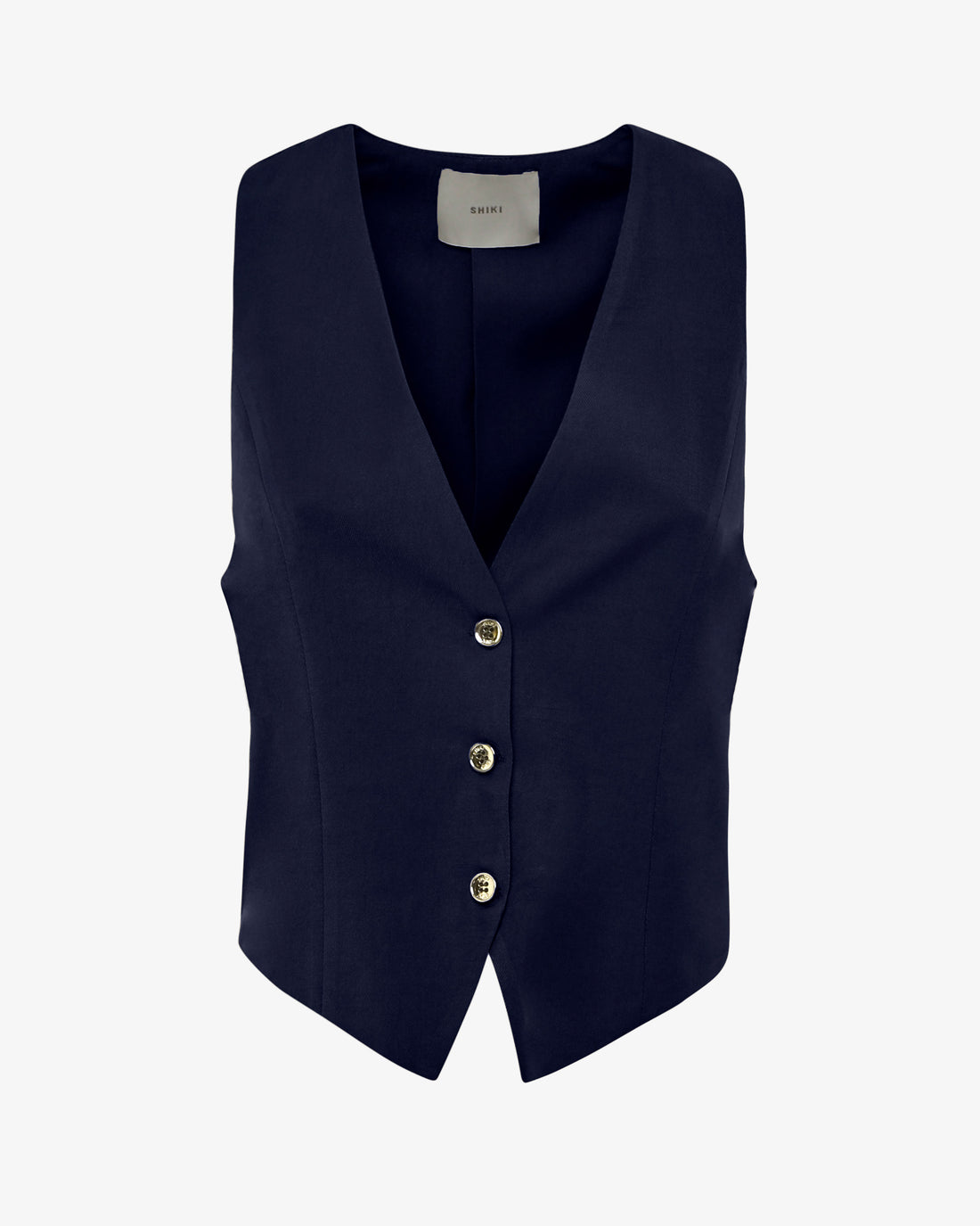 Gilet monopetto in viscosa con bottoni