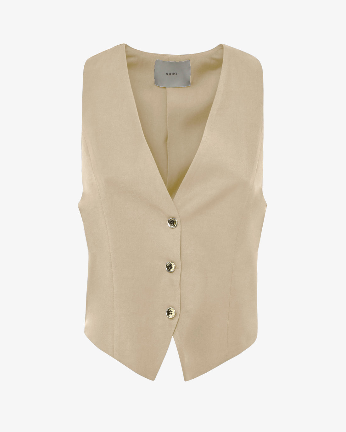 Gilet monopetto in viscosa con bottoni
