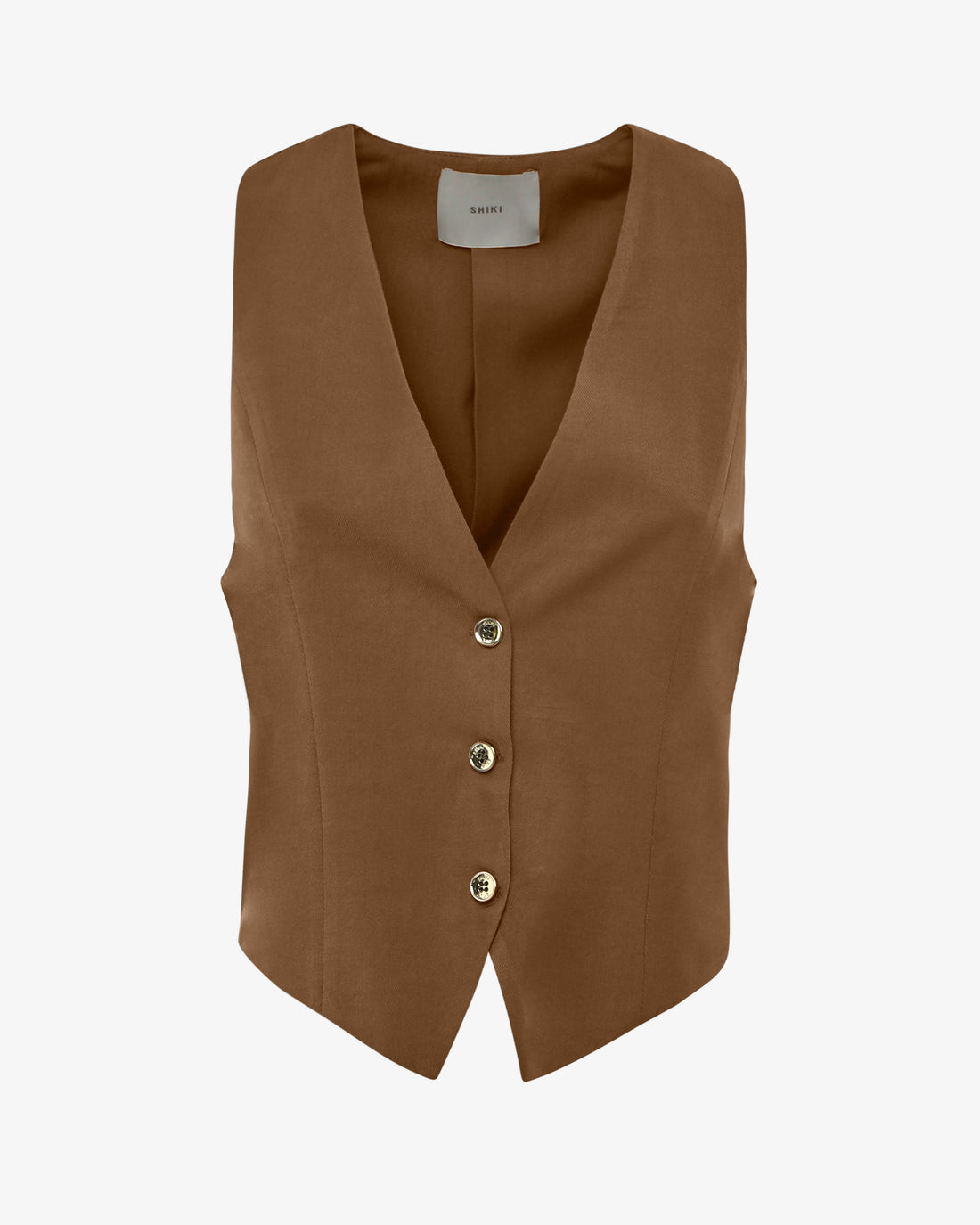 Gilet monopetto in viscosa con bottoni