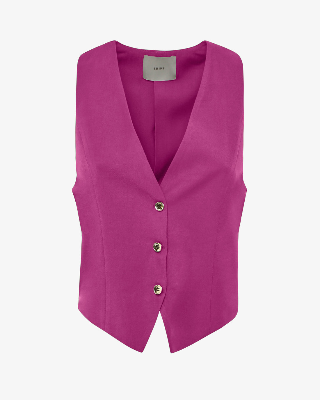 Gilet monopetto in viscosa con bottoni
