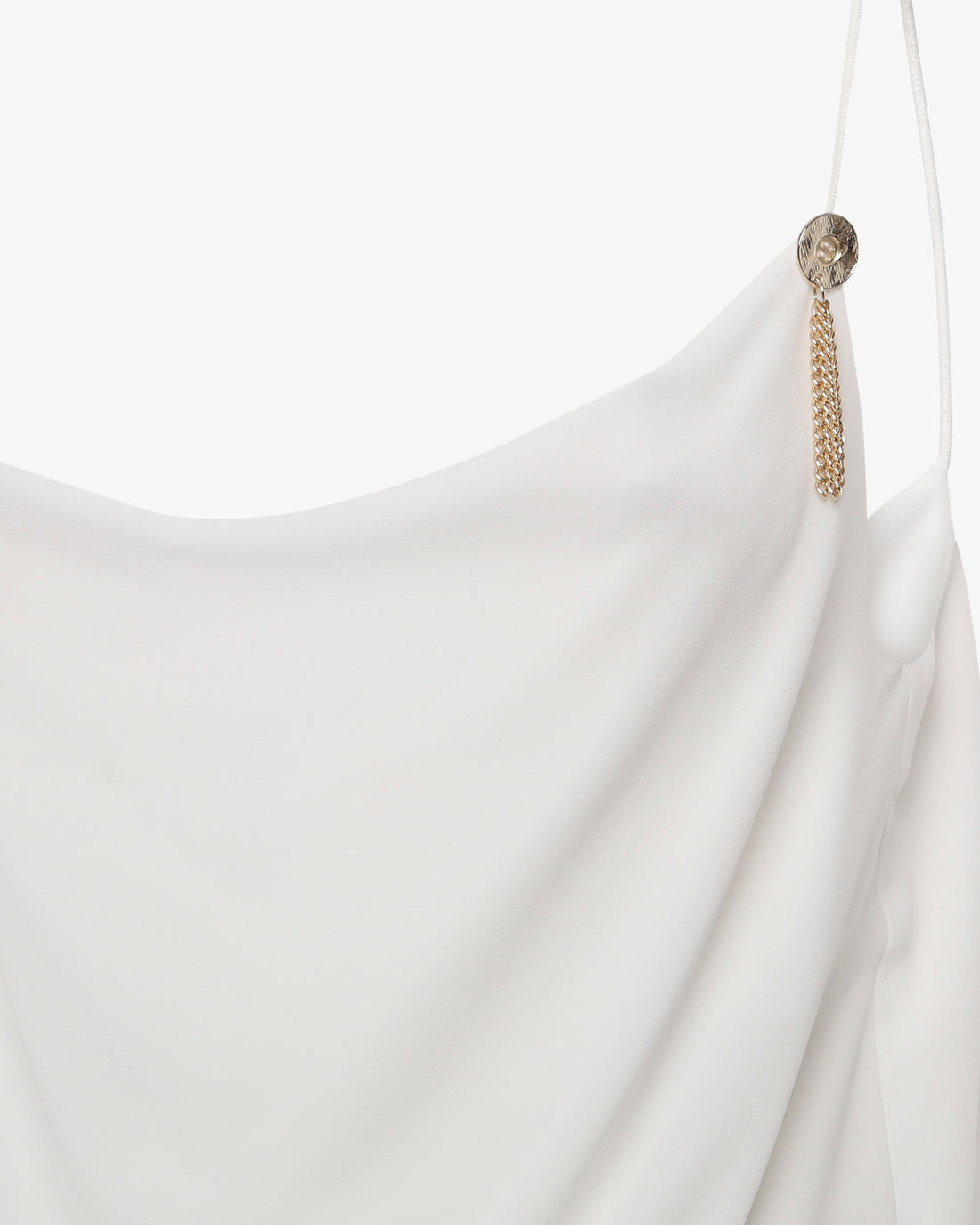 Top con spalline sottili e volant in georgette