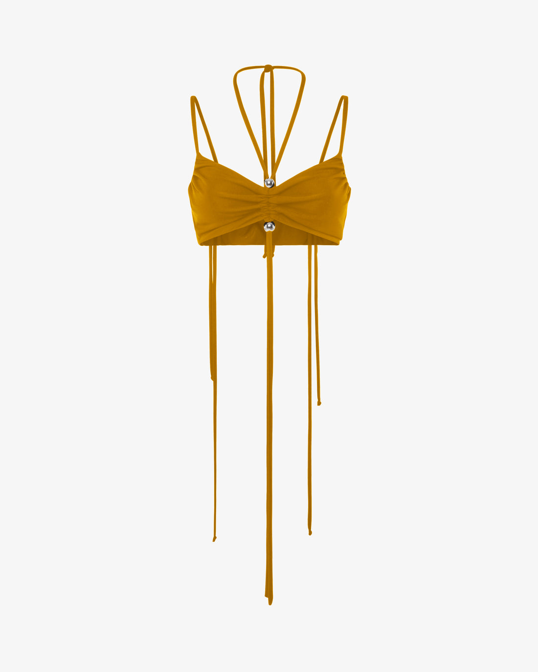 Crop top con arricciatura in jersey