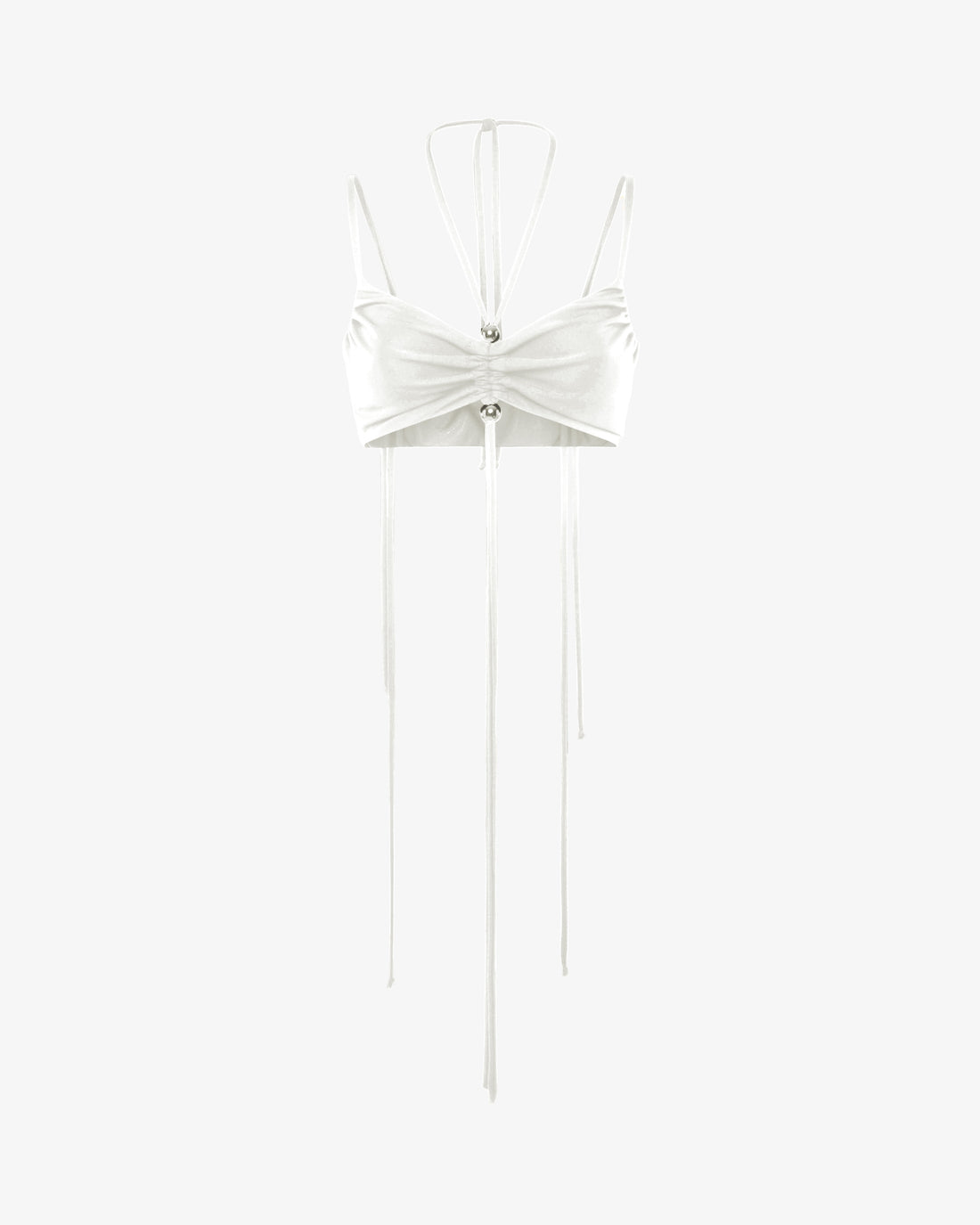 Crop top con arricciatura in jersey