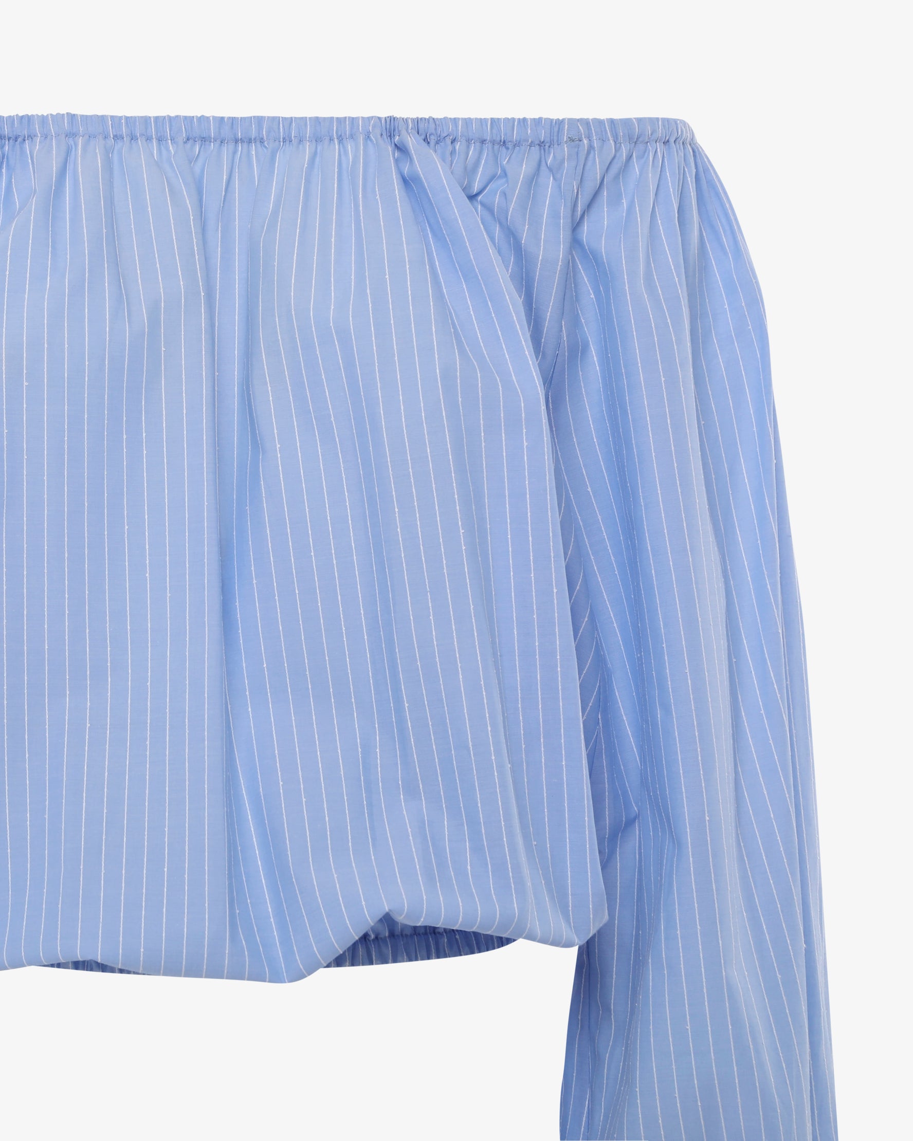 Blusa a righe con scollo a barca in cotone