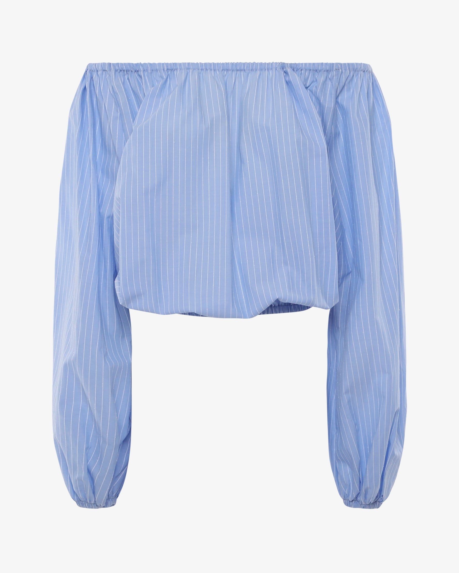 Blusa a righe con scollo a barca in cotone