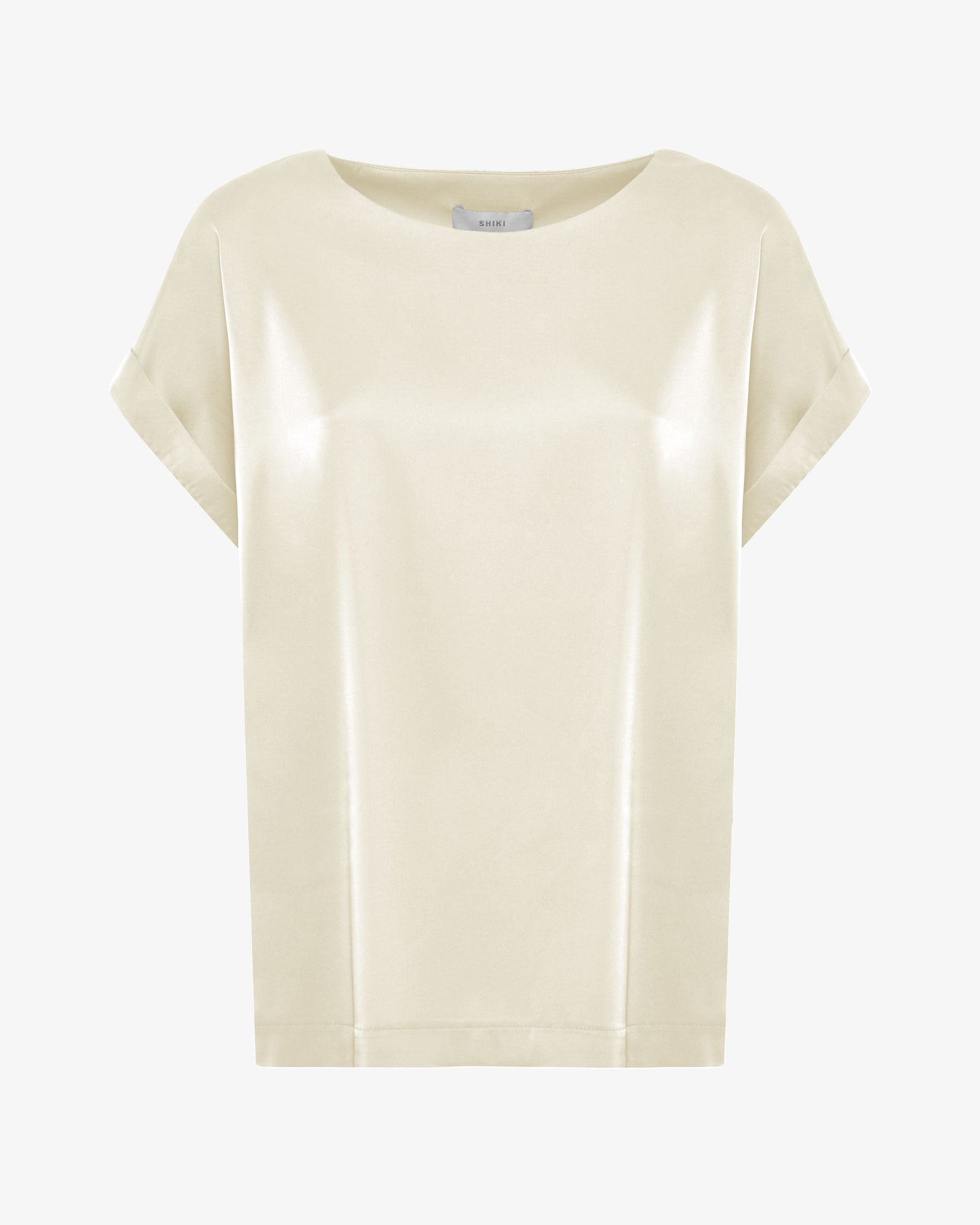 Blusa a maniche corte in satin