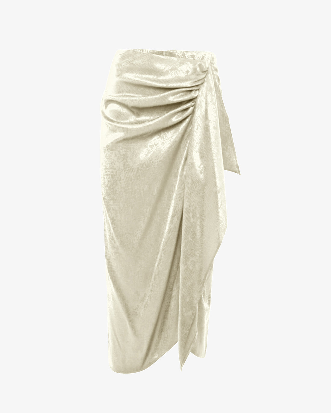 Gonna drappeggiata midi in tessuto jacquard
