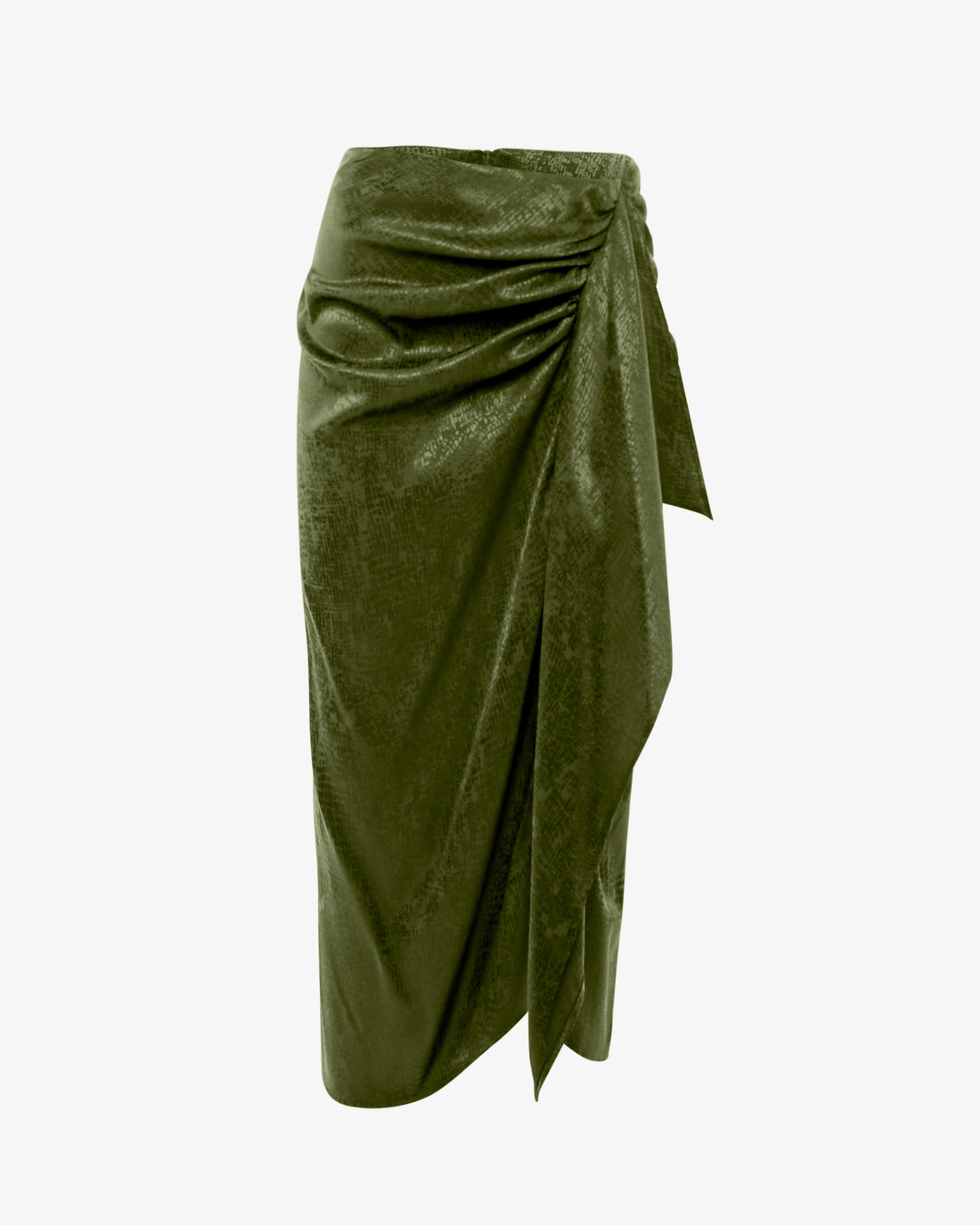 Gonna drappeggiata midi in tessuto jacquard