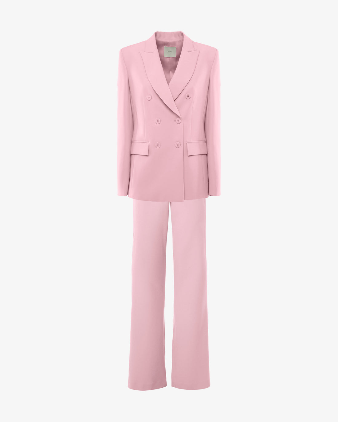 Tailleur con giacca doppiopetto e pantaloni a gamba dritta