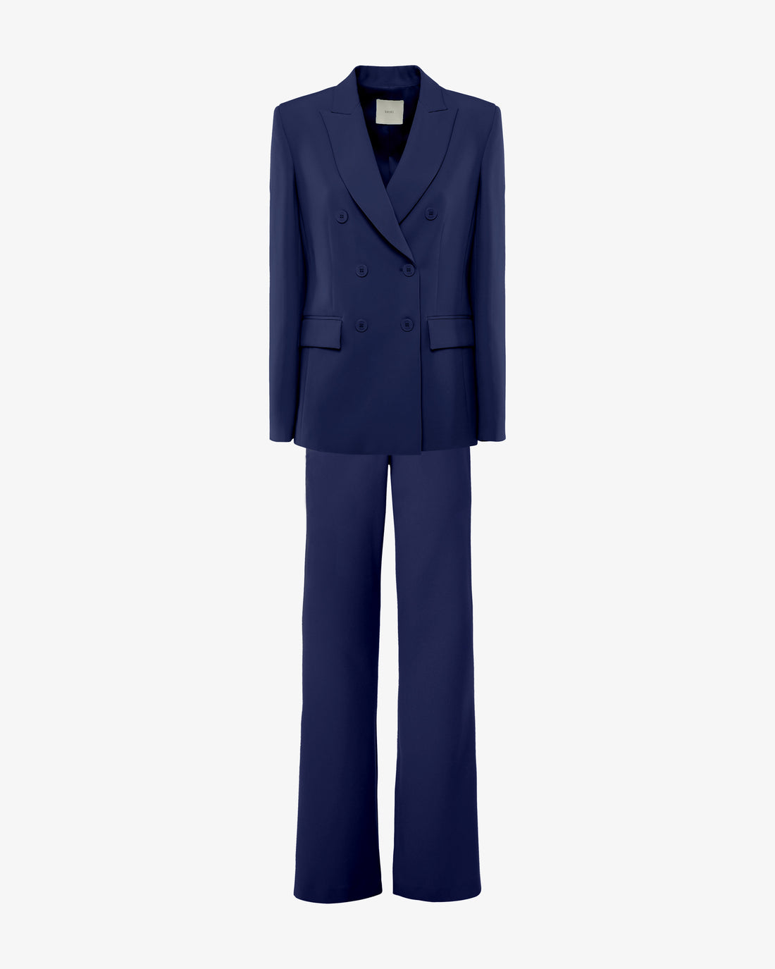 Tailleur con giacca doppiopetto e pantaloni a gamba dritta
