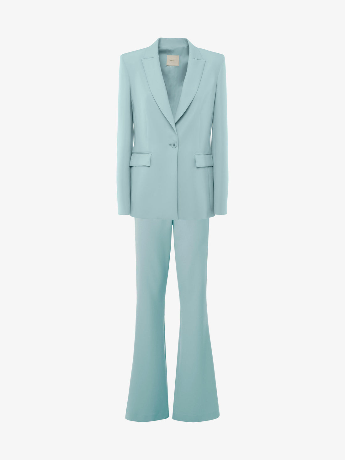 Tailleur con giacca monopetto e pantaloni flare