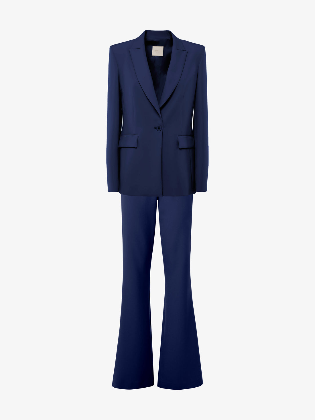 Tailleur con giacca monopetto e pantaloni flare