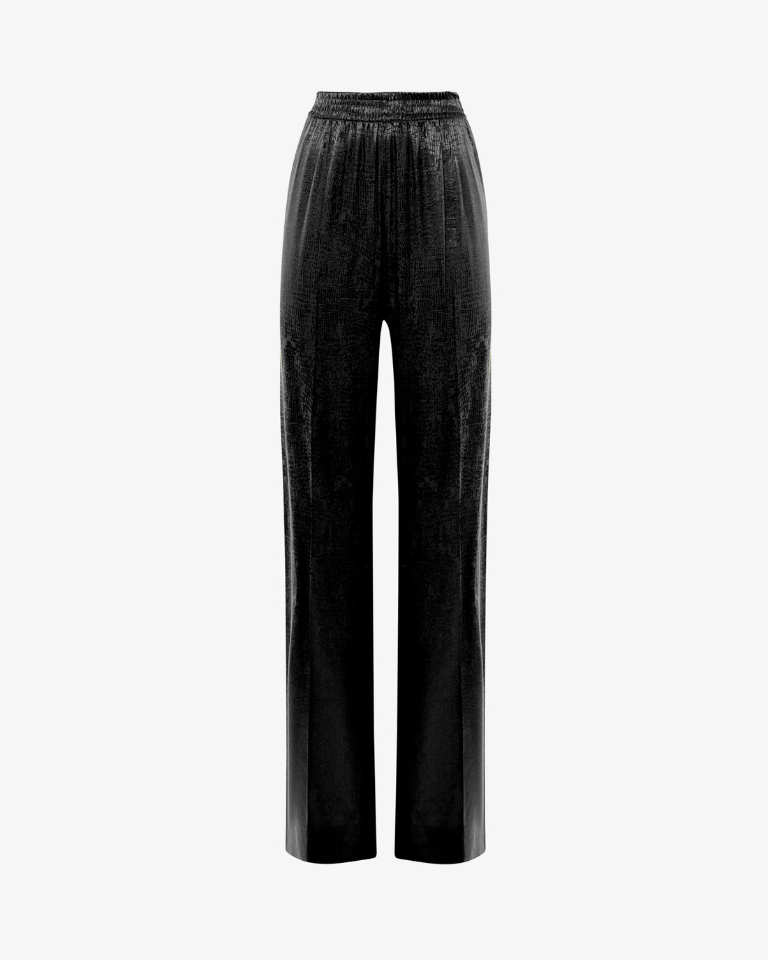 Pantaloni ampi con coulisse in tessuto jacquard
