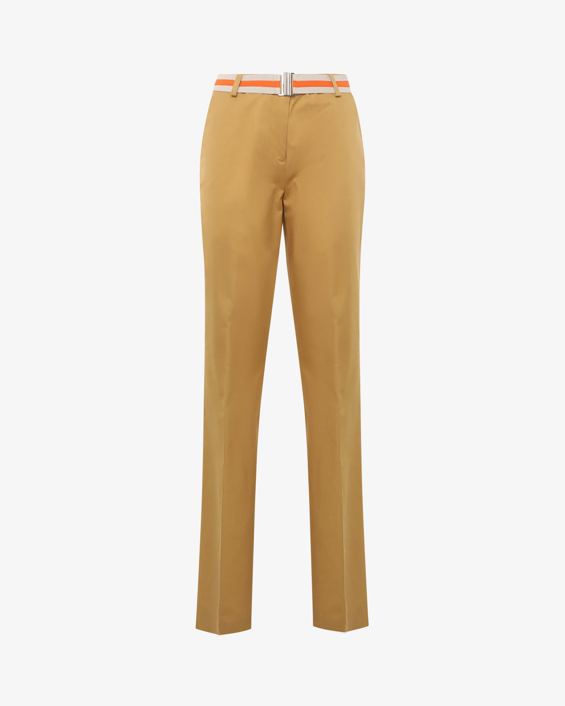 Pantaloni in cotone a gamba dritta con cintura elastica