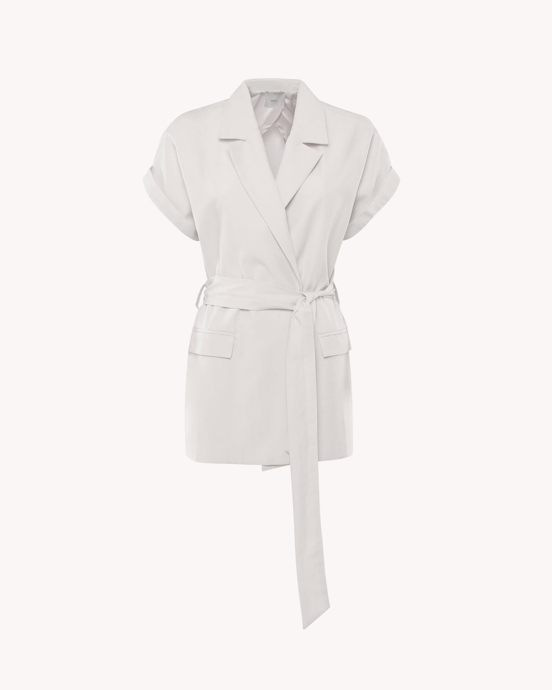 Gilet con cintura e tasche in misto lino