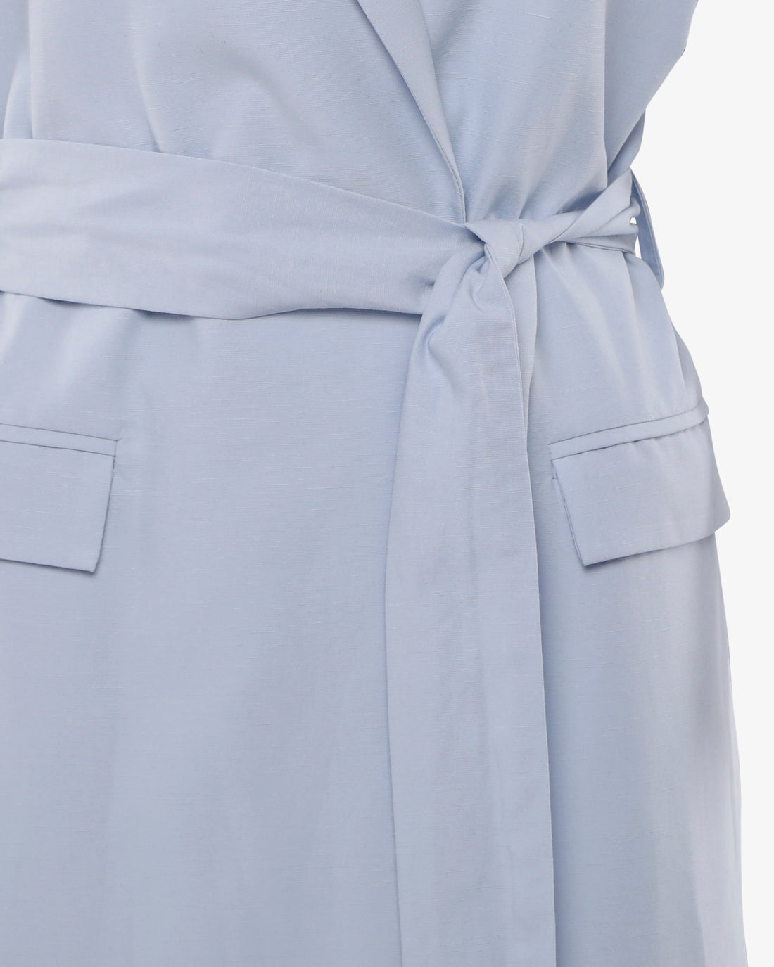Gilet con cintura e tasche in misto lino