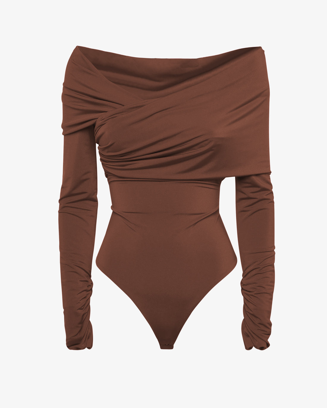 Body con scollo a barca e maniche lunghe in jersey