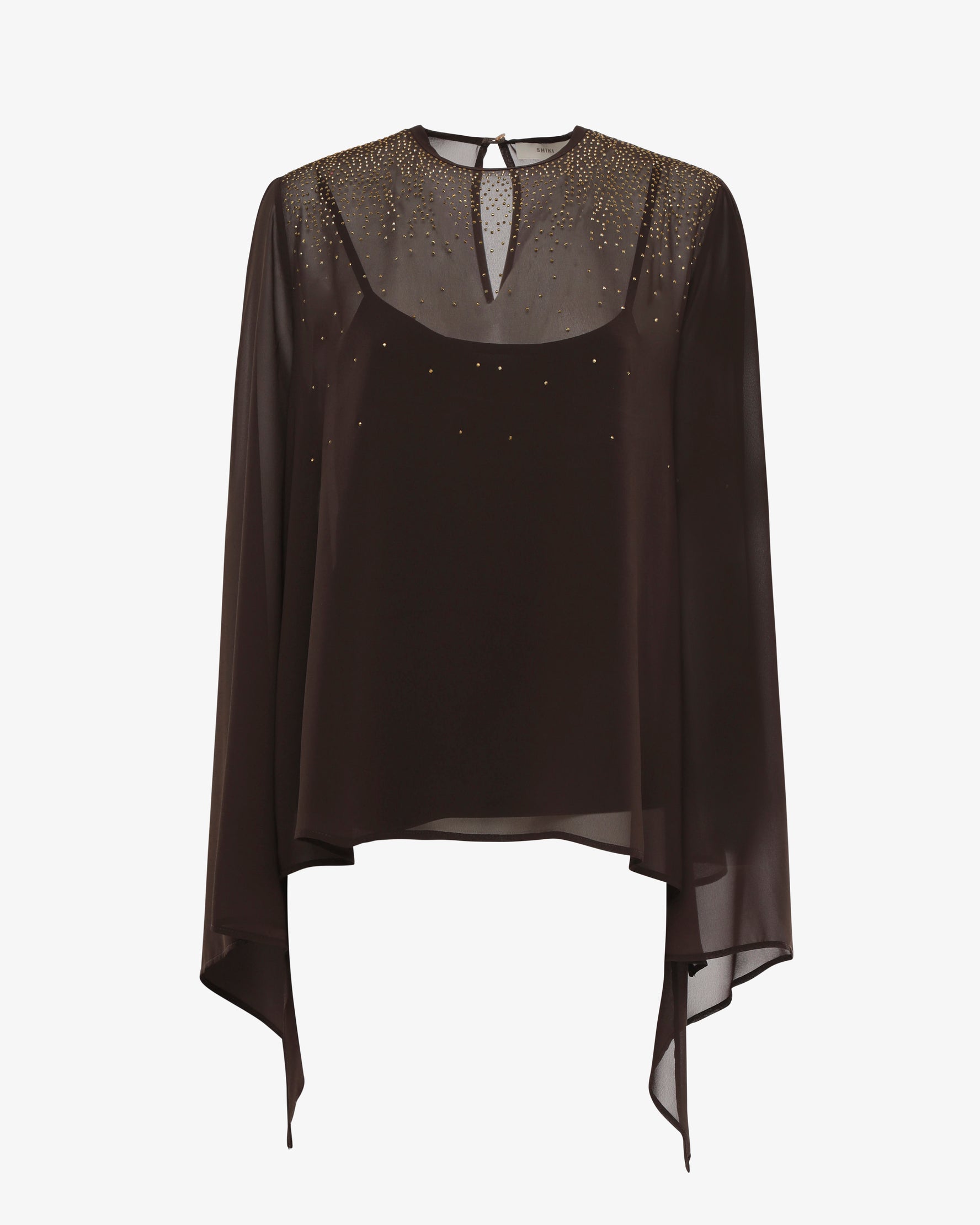 Blusa in georgette con maniche volant